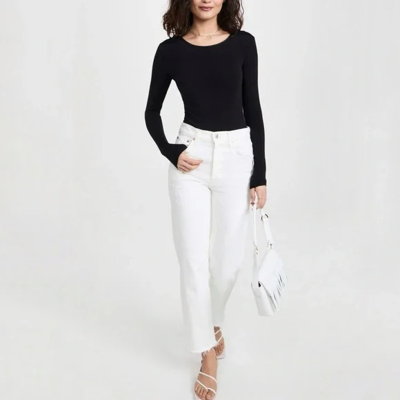 WOLFORD BLACK BERLIN ROUND NECK LONG SLEEVE BODYSUIT